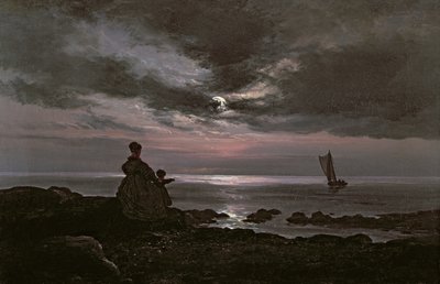 Mother and Child by the Sea by Johan Christian Dahl